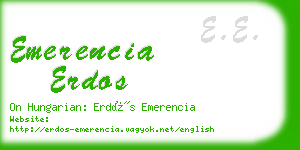 emerencia erdos business card